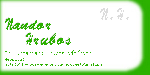 nandor hrubos business card